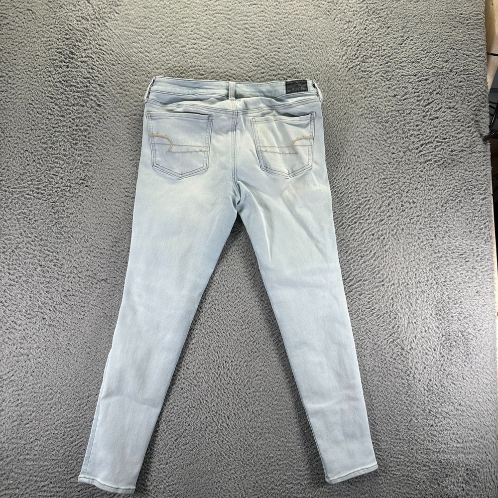 American Eagle Outfitters 360 Jeans Womens 12 Blue Denim Jegging Faded Stretch - Picture 5 of 12